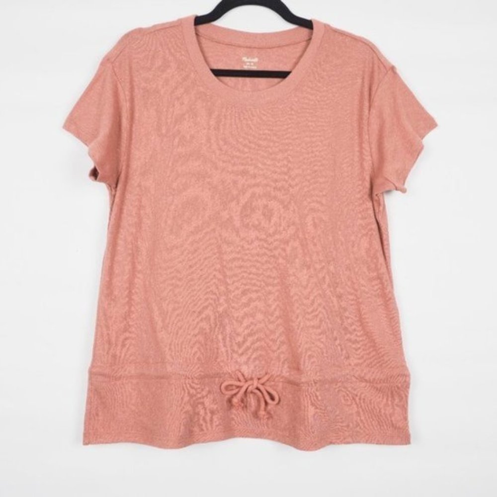 Madewell Drawstring T-Shirt Short Sleeve Pink M
